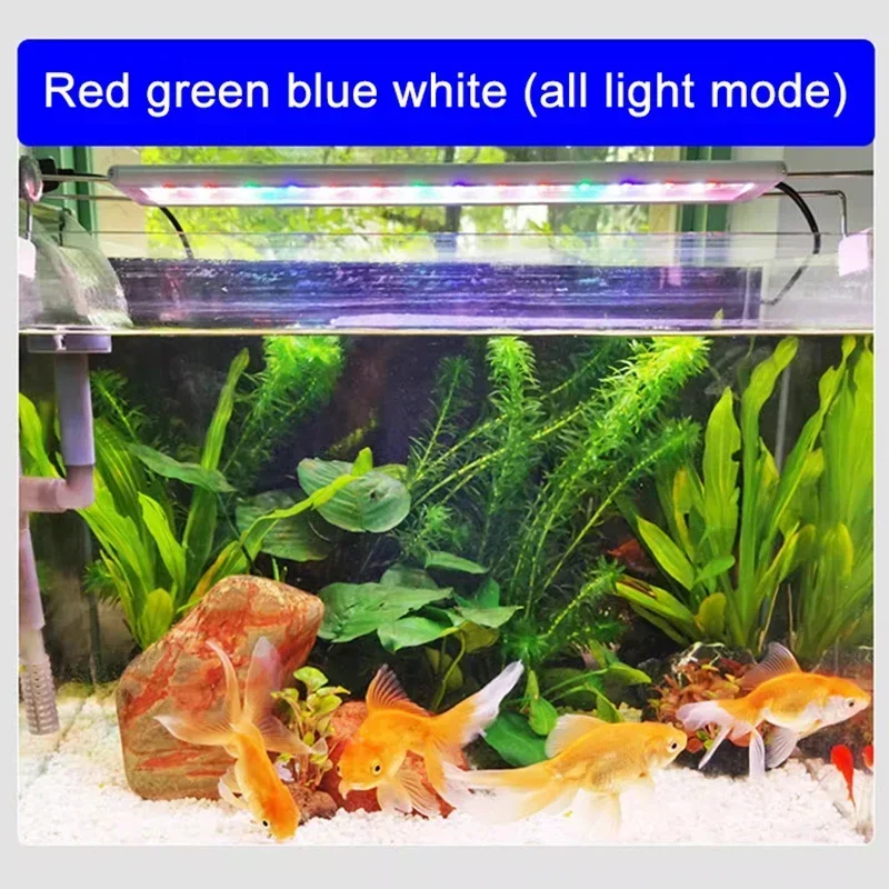 Super Bright Lamp LED Aquarium Light for Aquatic Plant Grow Fish Tank Extensible Clip RGB Waterproof Lamp 220-240V 20~70CM