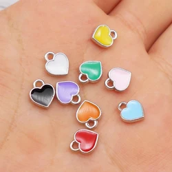 Julie Wang 20PCS Alloy Tiny Enamel Heart Shape Charms Random Mixed Pendant Necklace Bracelet Earrings Jewelry Making Accessory