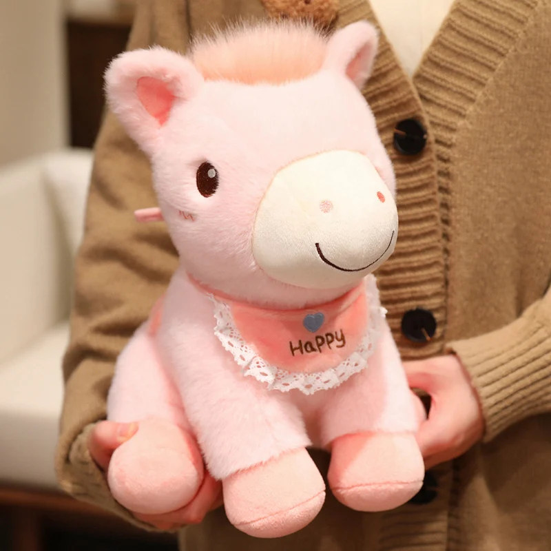 الكرتون الموقف الحيوانات يرتدي وشاح الخيول ألعاب من القطيفة لطيف مكتب وسادة لينة الطفل النوم الراحة دمية يعرض للأطفال