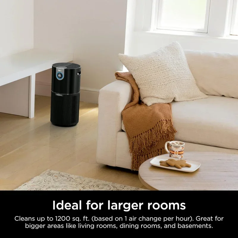 QWShark Clean Sense Air Purifiers with HEPA Filter,Covers Up To 1200 Sq Ft,Removes Smoke,Dander,Allergens,and Dust,HP202