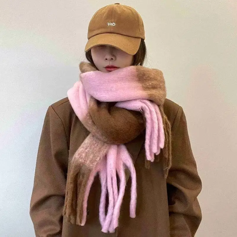 Unisex Alpaca Blend Scarf Winter Warm Lightweight Neck Warmer for Men Women Outdoor Hiking Ski Scarf Decorate the gift