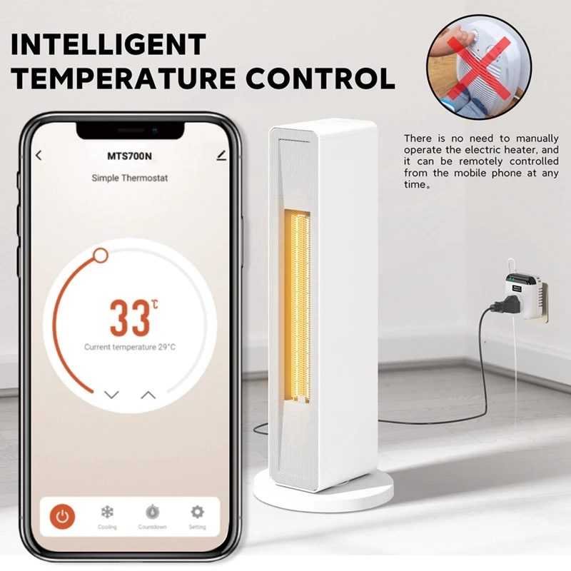 Imagem -05 - Wifi Inteligente Soquete Termostático Controlador de Temperatura Programável para Smartlife Alexa Google Assistente Plug ue Ac100240v pc