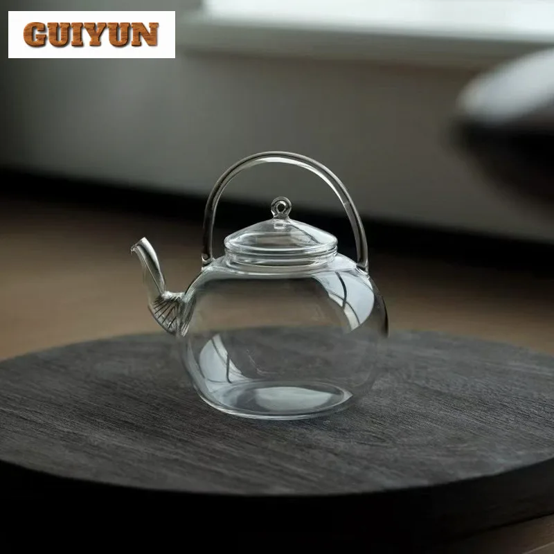 800ml Heat-resistant Glass Lifting Handle Teapot Aesthetic Tea Infuser Pot Tea Maker Kettle With Filter Green Tea Set Decoration