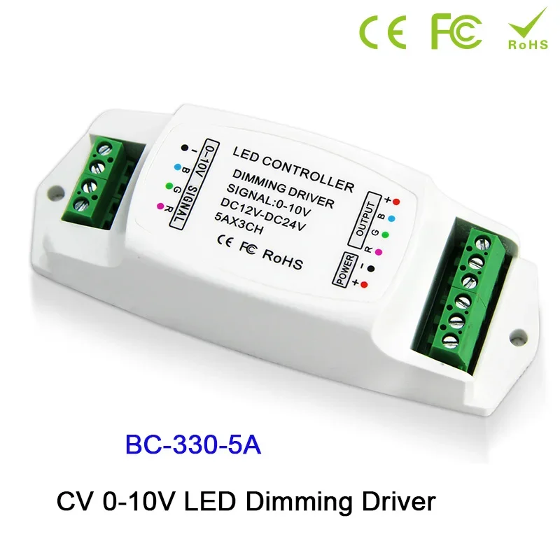 0-10V LED Dimming Driver 1-10V to PWM dimming signal conversion 10A /15A 12V-24V input LED Converter BC-330-5A / BC-330-10A