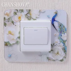 Personalidade moderna Acrílico Socket Switch Sticker Wall Stickers Home Decor Sala Decoração Light Switch Cover Plate T033