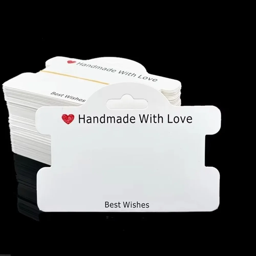 

100pcs Love Jewelry Tags Bracelet Display DIY Handmade Bracelet Packaging for Selling Hair Ties Gift Wrapping Hanging Blank Tag