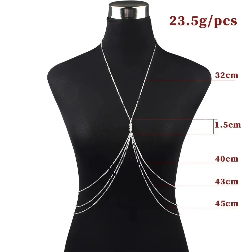 Women Simple Sexy Cross Waist Body Chain Chest Bikini Belly Chain Fashion Beach Jewelry