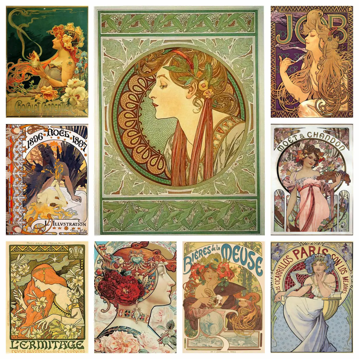 Alphonse Mucha 5D DIY Diamond Painting Embroidery Vintage Be
