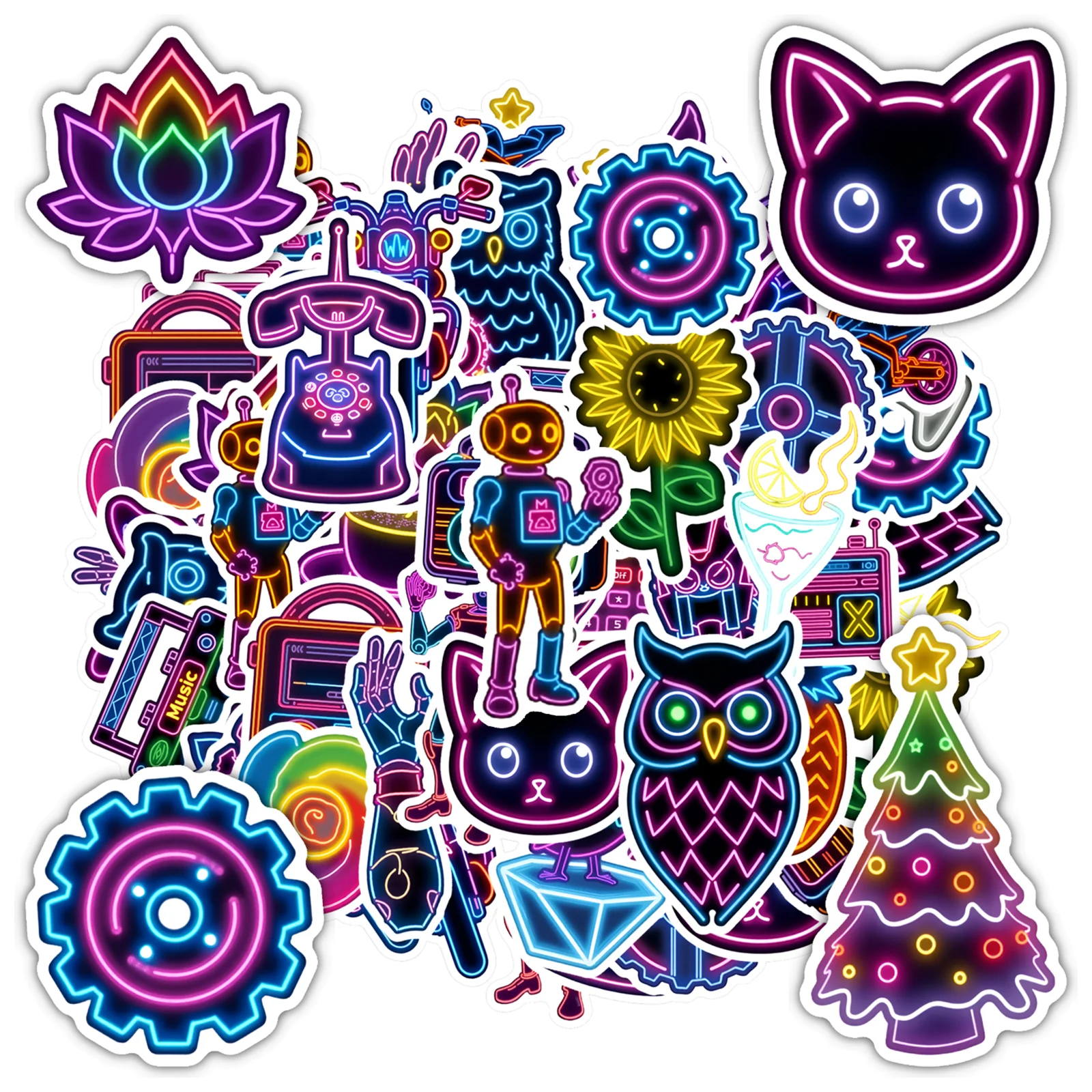 

35 шт.-50 шт. милые ретро наклейки яркие технические граффити наклейки канцелярские наклейки для гитары, ноутбука, шлема, скейтборда, ноутбука