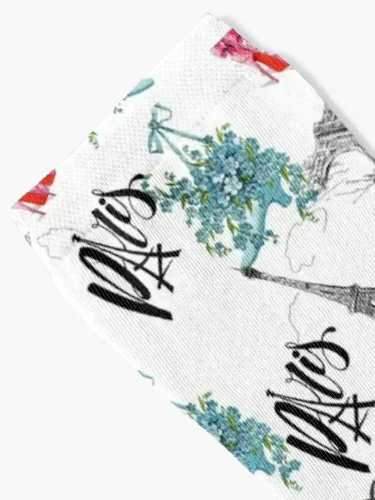 에펠탑 프린트 양말 노벨티 밝은 색상 가터 코튼 디자이너 남성 양말 여성용