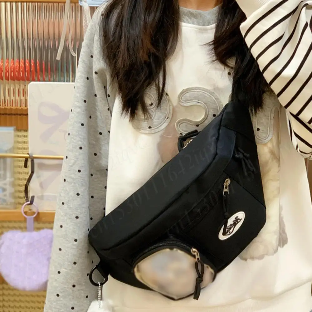 

Women Y2K Ulzzang Ita Bag Harajuku Japanese Shoulder Crossbody Bag Casual Nylon Transparent Waist Bag Anime Cute Ins Chest Bag