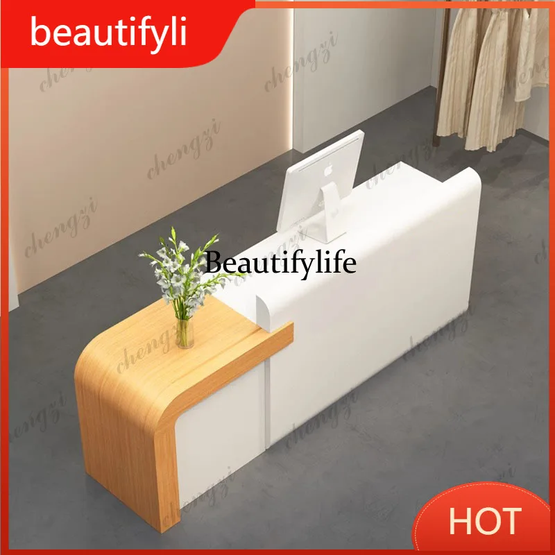 A139 Shop Salon Reception Desks Long Hotel Welcome European Nail Reception Desks Aesthetic Restaurant Scrivania Lounge Furniture
