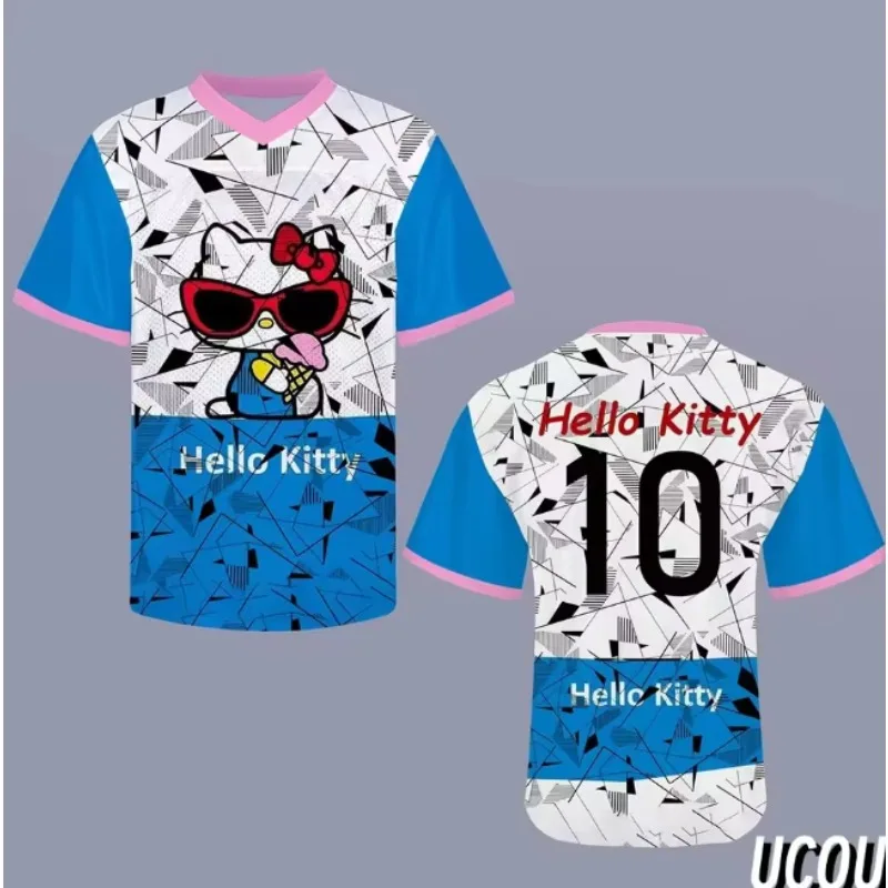 

Hello Kitty 3D Print Outdoor Sport Quick Dry Breathable Men Tshirt Football Baseball Jerseys Plus Size Women's Sport T-Shirt
