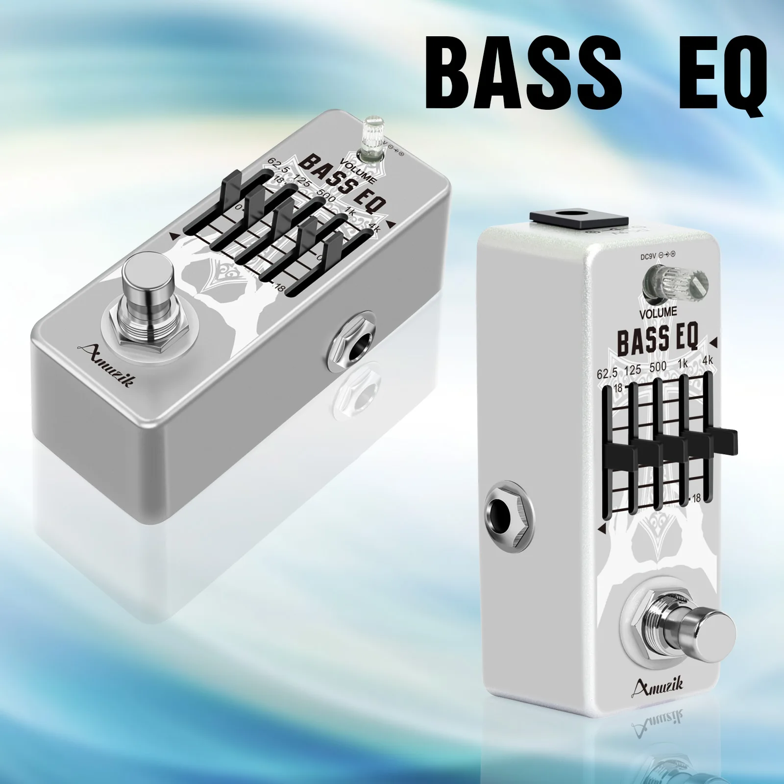 베이스 EQ 페달, 5밴드 EQ 페달 일렉트릭 베이스 이퀄라이저(62.5Hz 125Hz 500Hz 1kHz 4kHz)는 각 밴드 EQ 시커에 대해 ±18dB를 제공합니다.