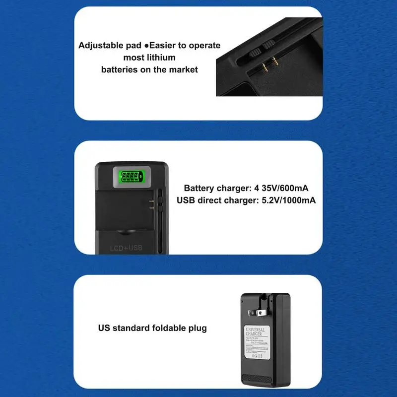 デジタルカメラ用スマートバッテリー充電器,スリムUSB充電器,壁充電器,小型,人間化,旅行