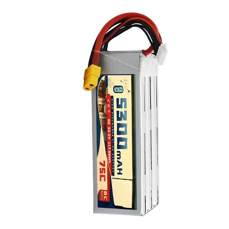 للتحكم عن بعد FPV هليكوبتر نموذج RC نموذج بطارية ليثيوم 6S 22.2 فولت 5300 مللي أمبير 75C