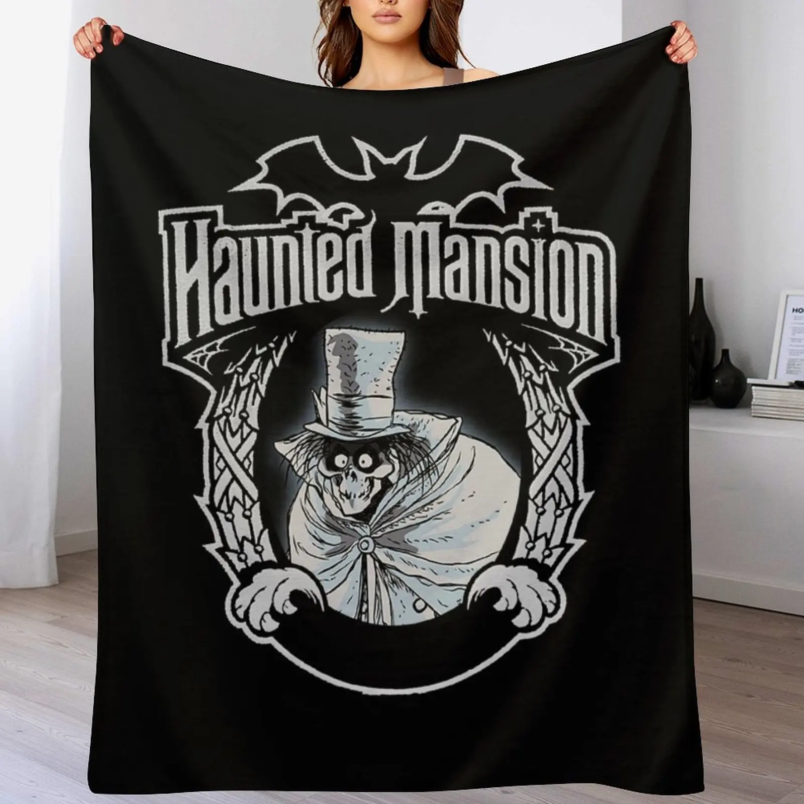 Halloween Haunted Hatbox Mansion Ghost Horrorr Throw Blanket Tourist warm for winter Blankets