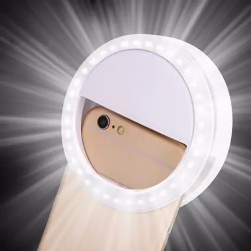 Anillo de luz LED con Clip para Selfie, luz de relleno para teléfono móvil, 36 LED
