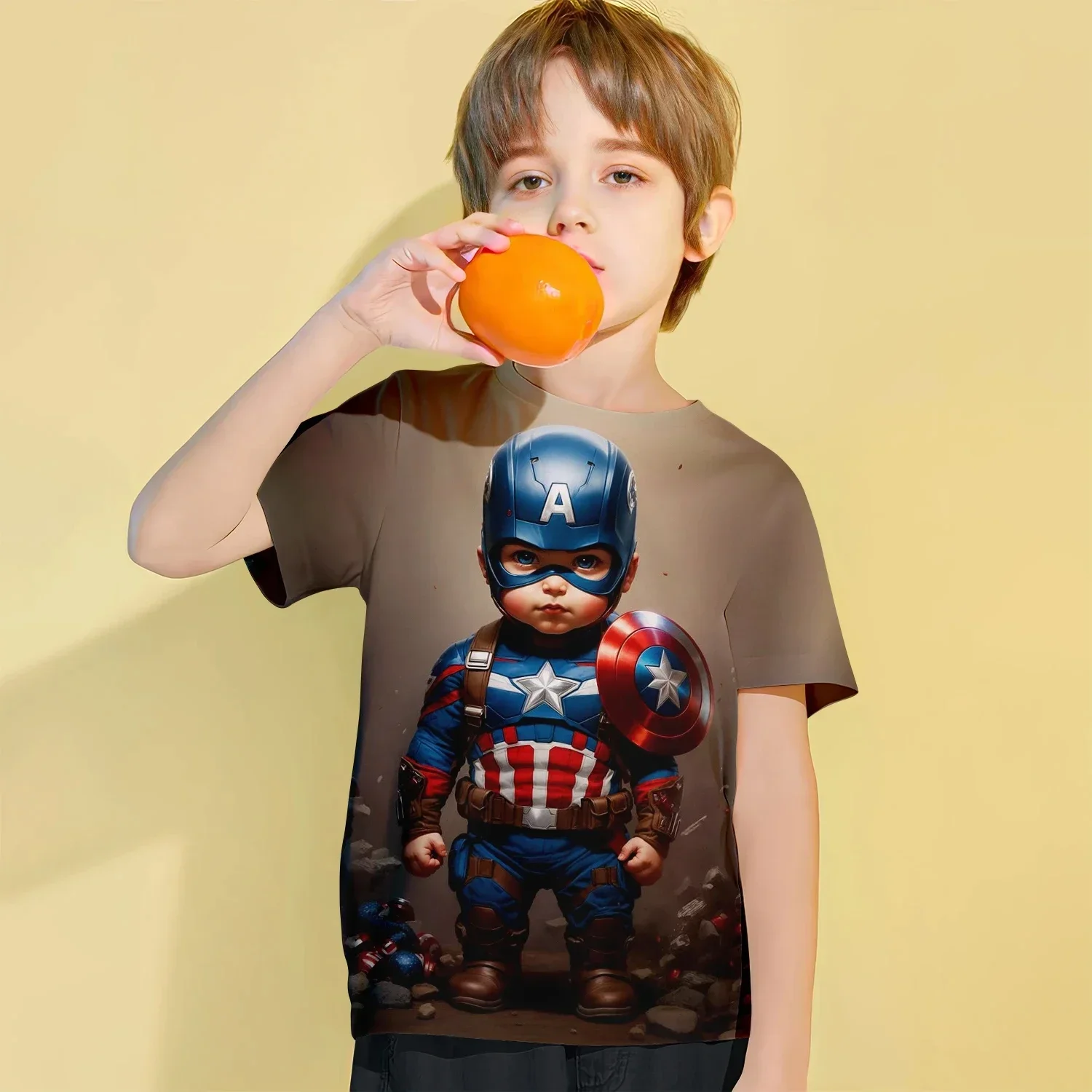 

Marvel 3D Iron Man children's T-shirt, quick-drying, breathable, sweat-absorbent, trendy and comfortable children's clothing