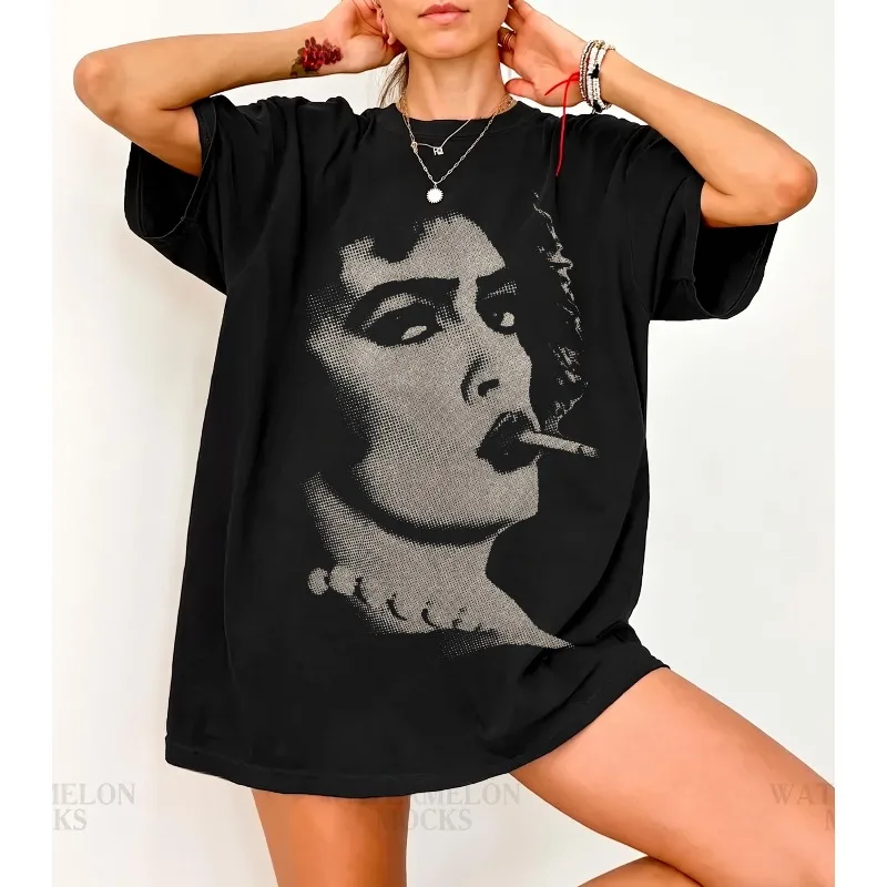 Rocky Horror Show T-Shirt, Frank N. Furt Muster Damen T-Shirt Vier Jahreszeiten Neuer Stil Unisex High Street T-Shirt – Detail 4