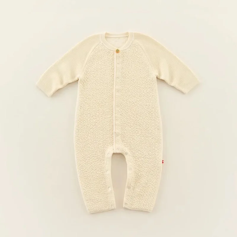 ICJAEHAO 2025 Wool Onesie Baby Knitted Romper for Girls Boys Newborns Long-Sleeved Jumpsuit Children's Climbing Bodysuit Spring