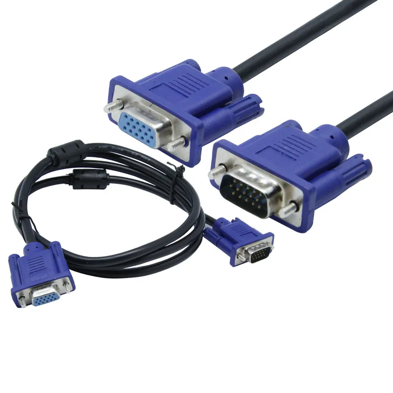 VGA Extension Cable LCD TV Monitor Male to Female 15-pin Cord Male to Female Vga Rgb Cable 6mm 3+2 Vga Cable 1080P HDTV Monitor