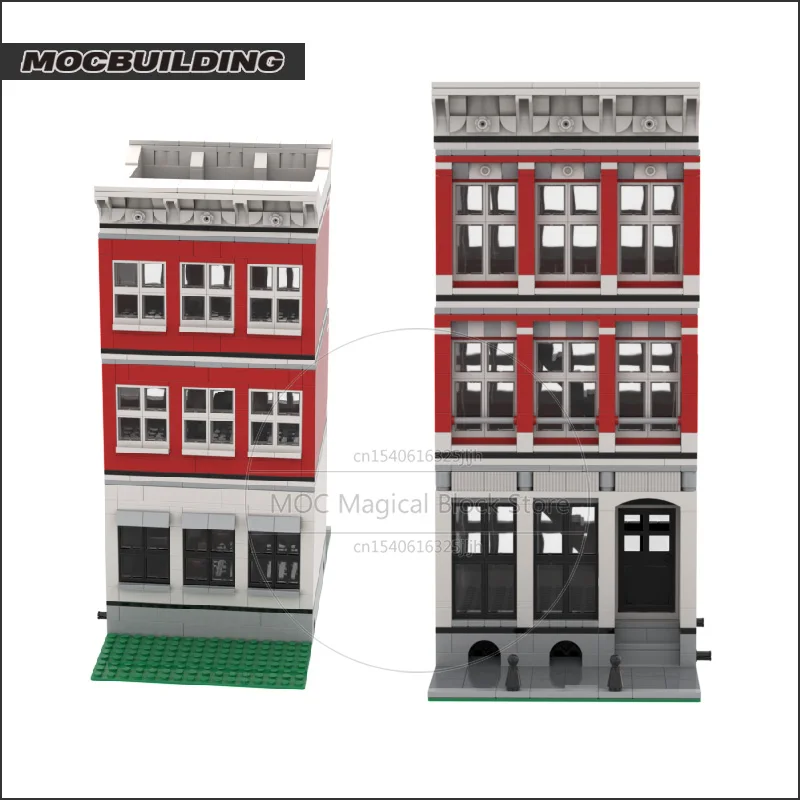 Genuine Modular MOC Blocks Building Amsterdam Canal House Architecture Model Technology Bricks DIY Assembly Collection Toy Gifts