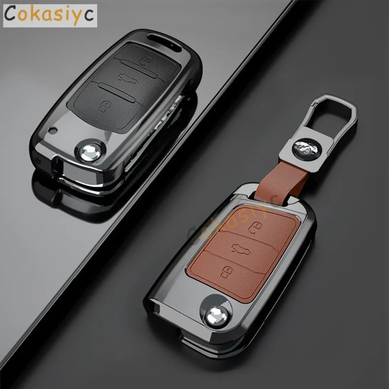 Zinc Alloy Car Key Case Cover For VW Volkswagen Polo Tiguan Passat Jetta Lavida Skoda Octavia Golf 7 MK7 Seat Ateca Leon Ibiza