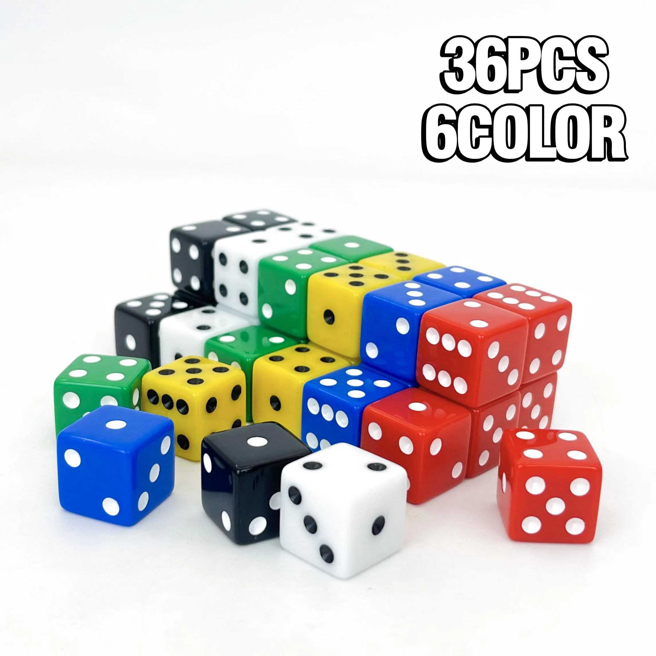 19 مللي متر أكريليك 6 جانب D6 زاوية مربعة نرد ملون غير شفاف لعبة الطاولة هدية حفلة #4