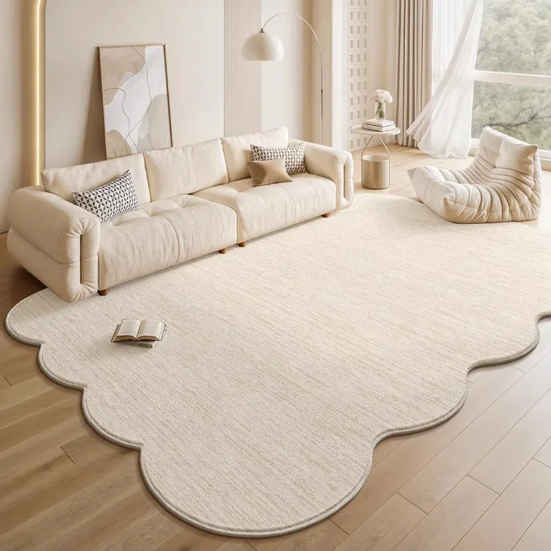 Cream Style Bedroom Decor Large Carpet Thick Plush Carpets for Living Room Irregular Shape Lounge Floor Mat Home Fluffy Soft Rug