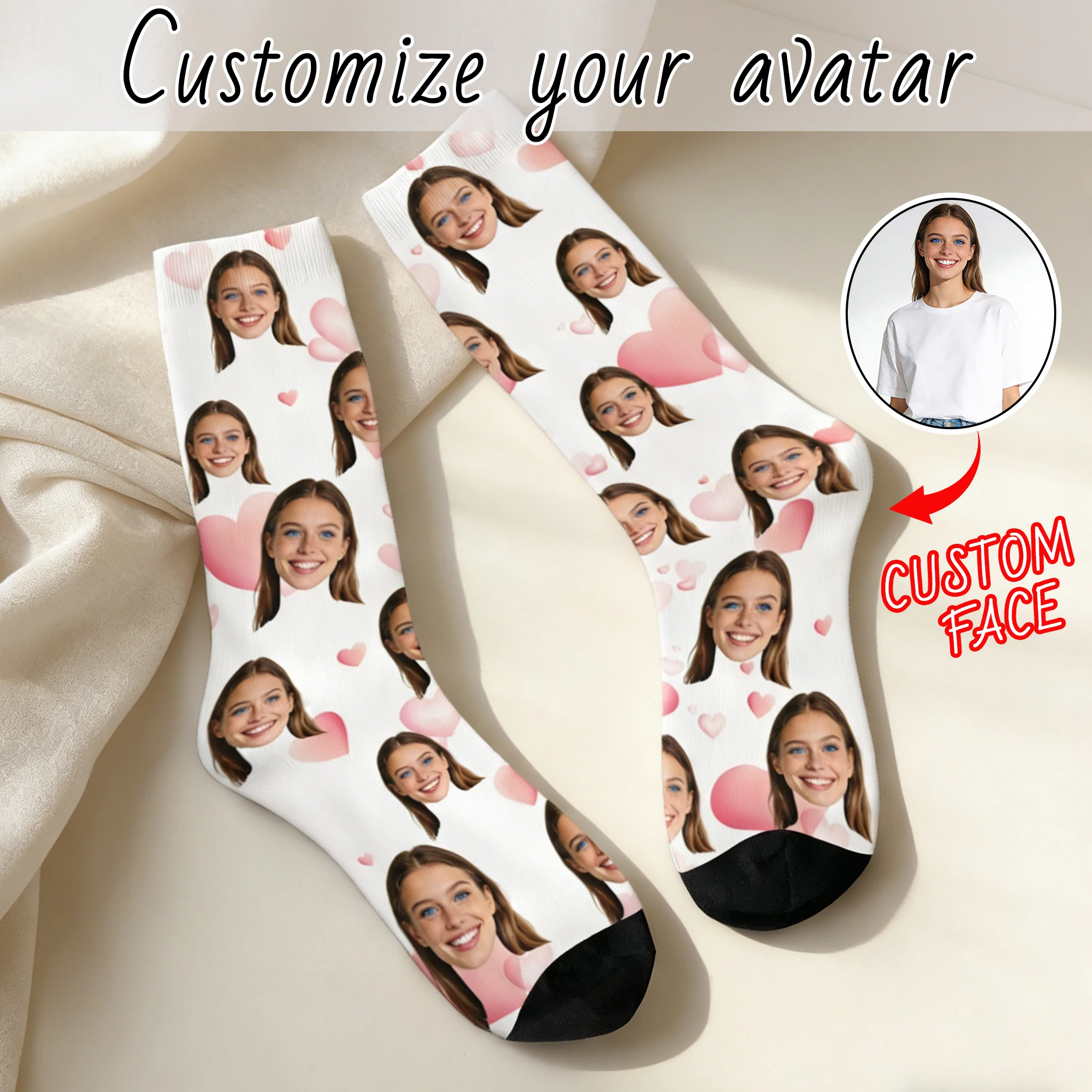 

Custom avatar socks for men and women custom photo socks DIY personalized picture socks photo socks personalized gifts