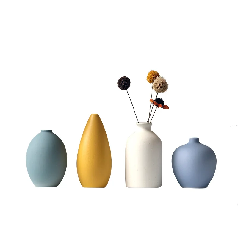 Ceramic Vase Ins Dry Flower Arrangement Living Room TV Cabinet Dining Table Nordic Morandi Home Decoration Creative Ornament