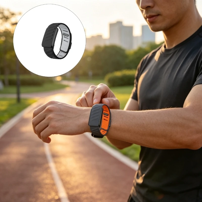 Replacement Wristband for 5.0 Wearable Device with Silicone, Integrated Metal Frame, and Adjustable Fastening Positions 896C