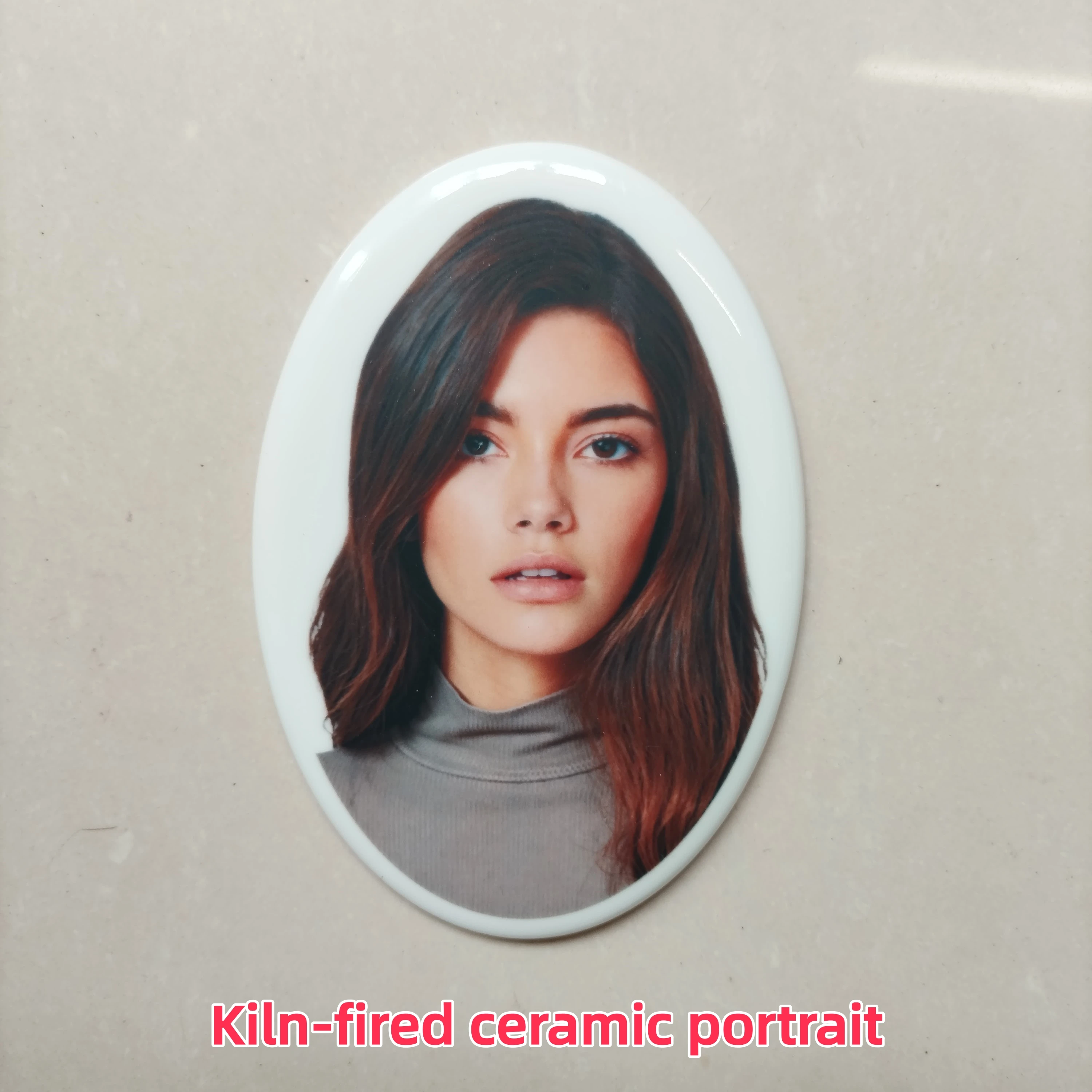 Custom Tombstone Photo Kiln Fired Ceramic Memorial Portrait Headstone Porcelain Effigy Weatherproof Fade Resistant Cemetery Use