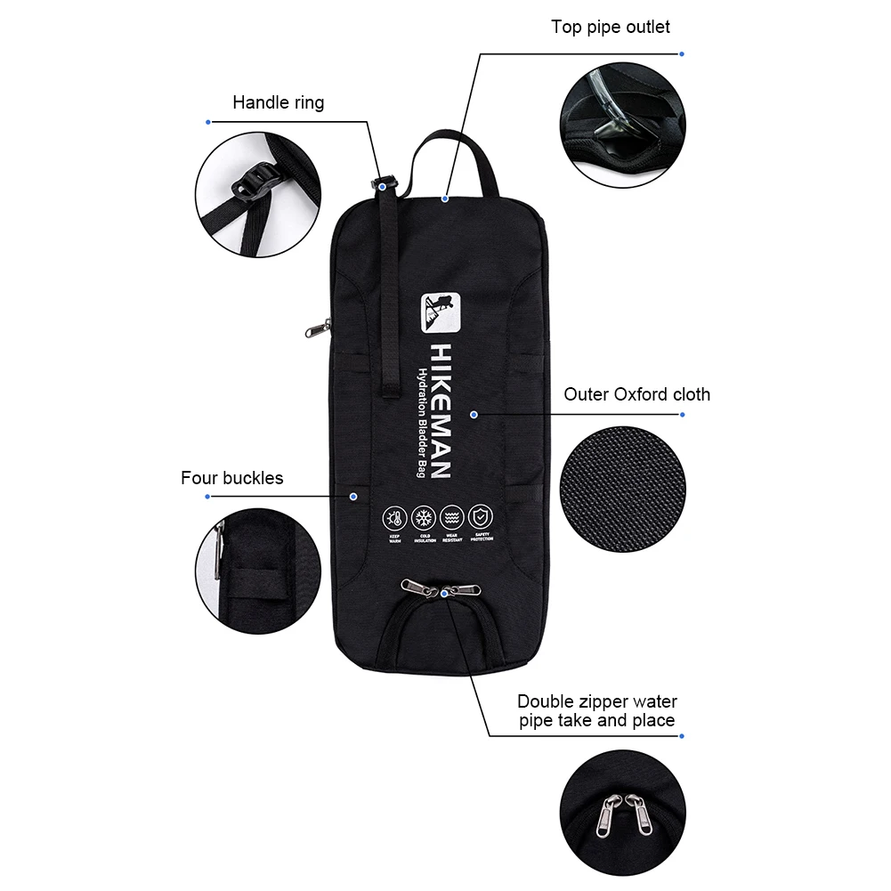 Hydration Bladder Insulation Sleeve for 1-2L & 2-3L Water Bladder Water Resistant Protective Insulated Sleeve for Hiking Cycling