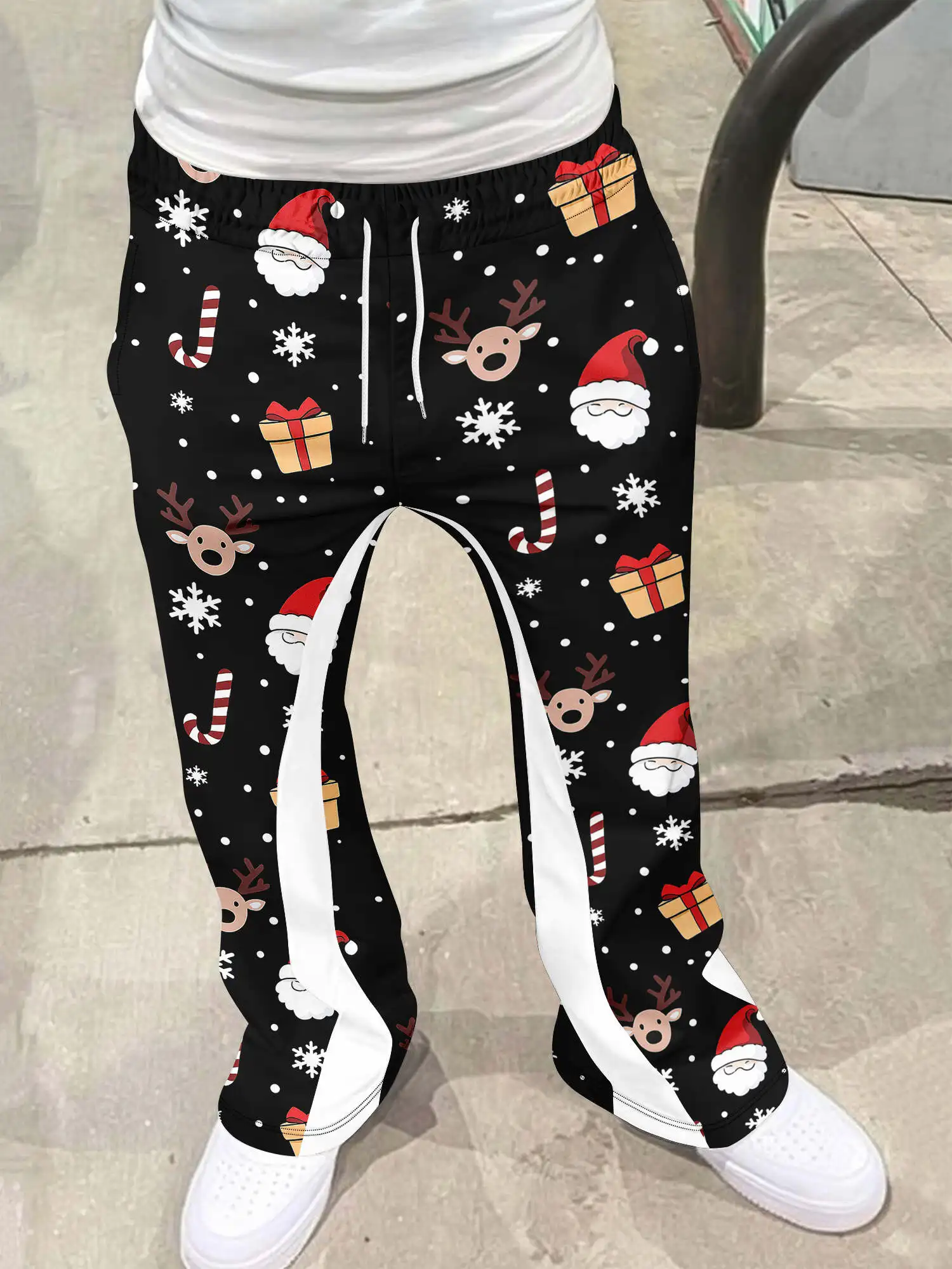 

Y2k Flared Pants Men Loose 3D Print Trousers Casual Sweatpants Mid Waist Sporty Female Clothes Streetwear Hip Hop Vintage Pants