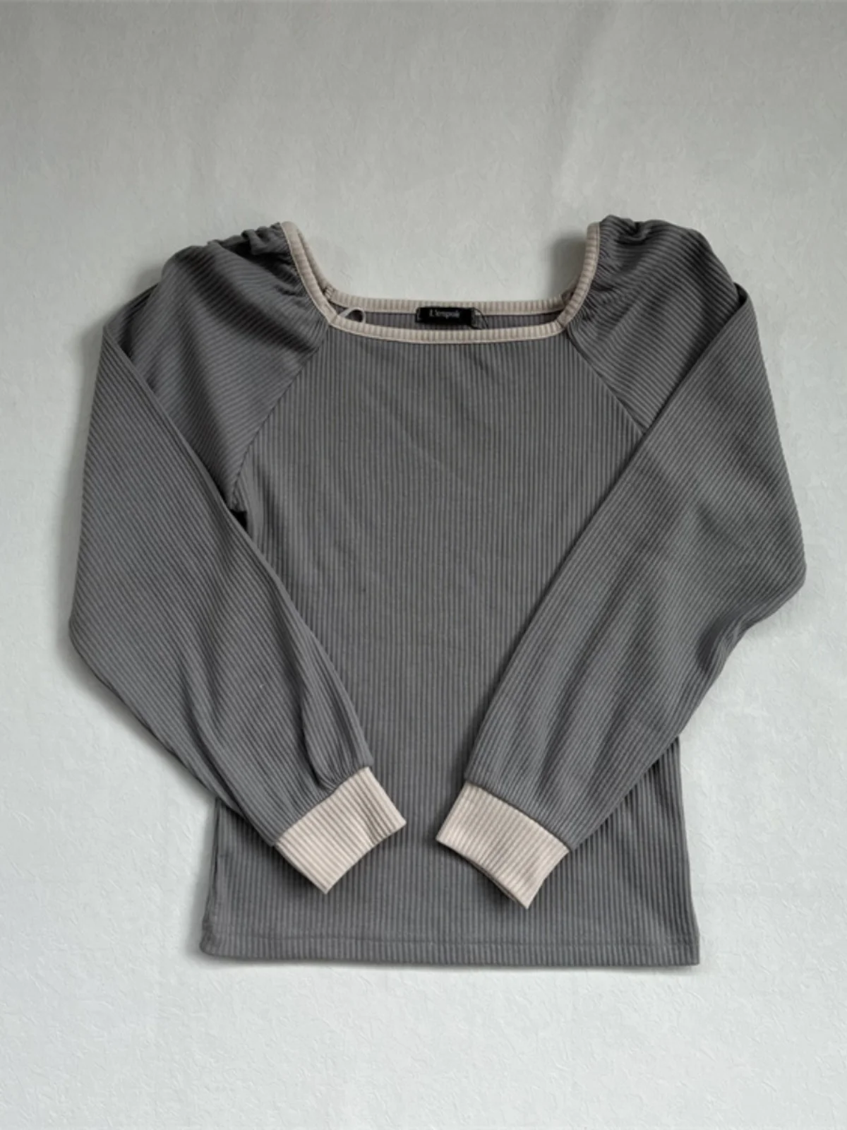 

Женский облегающий полосатый тонкий вязаный базовый свитер Spring Sweet Sle, топ из смеси хлопка Bubble Sve Long Sve Crew Ne