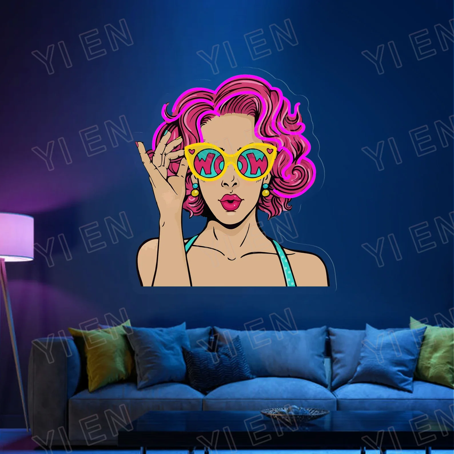 Neon Sign Acrylic ArtWork, Sex Girl with Glass Neon Sign, Custom Neon Sign, Beautiful Woman Neon Sign Art, Wall Decor Living Room