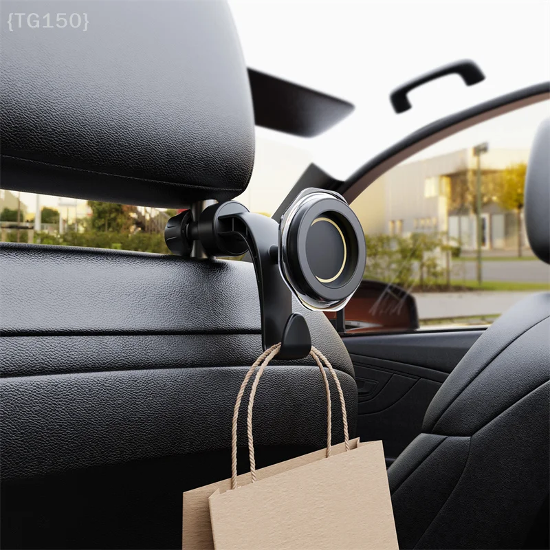 1 قطعة حامل هاتف مسند الرأس التلقائي المغناطيسي، حامل هاتف المقعد الخلفي قابل للتعديل مع تركيب سريع