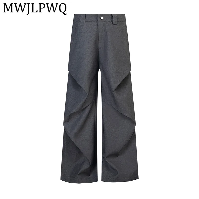 

Брюки унисекс MWJLPWQ Street Draped Pleated Casual, свободные, широкие, в американском стиле, модные, мужские, в пол, 13735