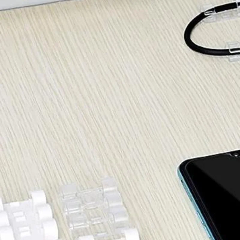20 PCS Transparent Self Adhesive Cable Clips Strong Adhesion Easy Installation For Home Office Cable Organization