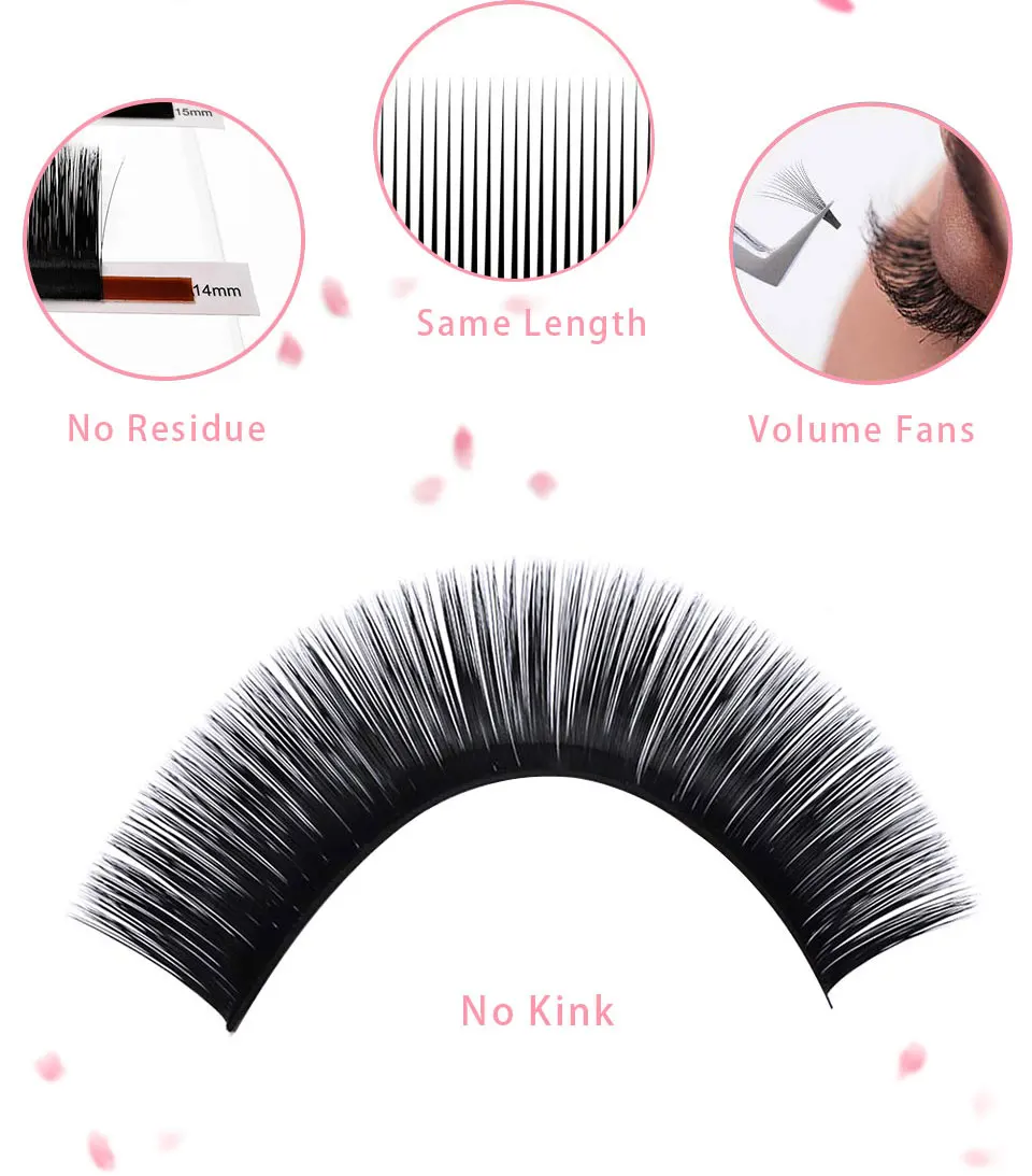 AGUUD Easy Fan Lashes Matte Dark Black Volume Extension 8-15mm Mix Mega Wimpern Blooming Fans Wimpernverlängerung Make-up Cilios – Detail 6