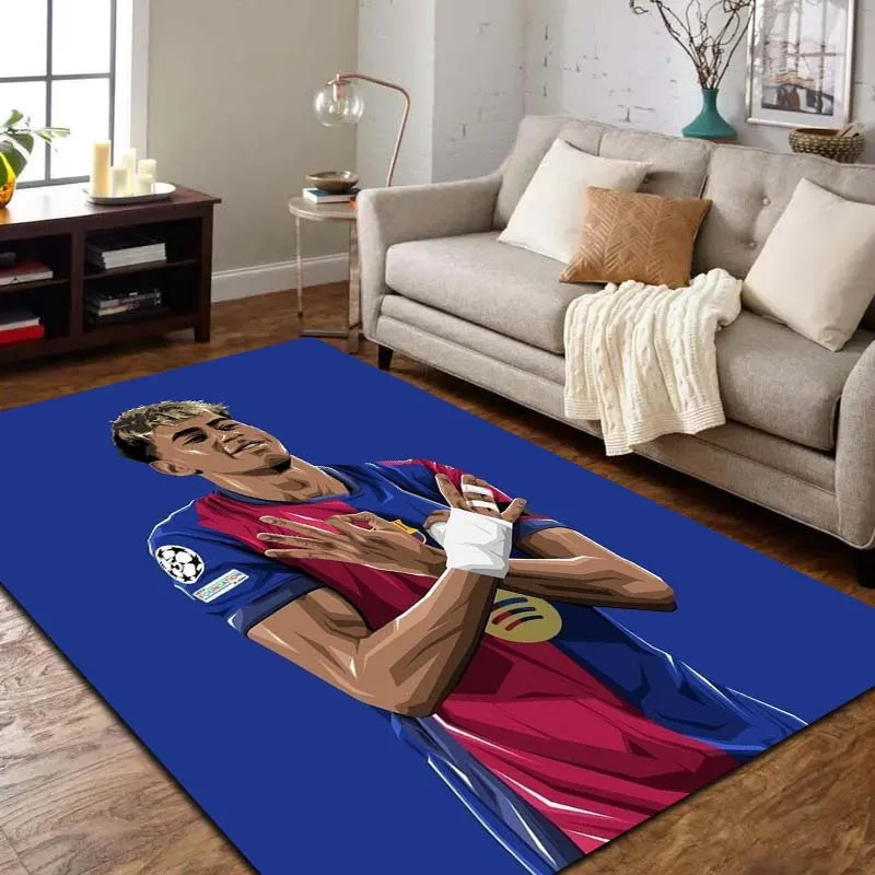 Lamine Y-Yamal Football Star 3D Print Rug Soft Non Slip Washable Floor Mat Bedroom Living Room Sports Fan Decor Gift For Boys