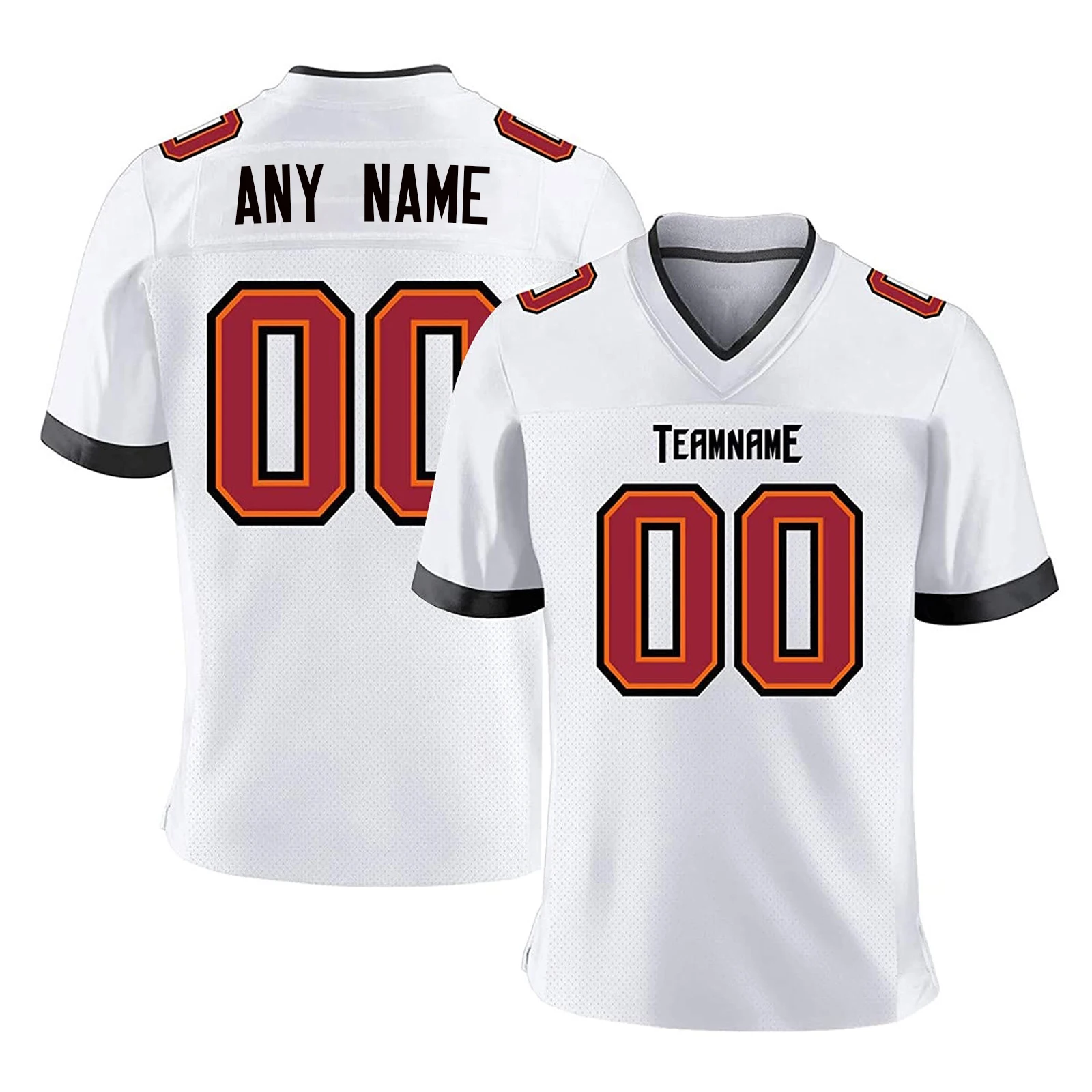 Custom Red White American Football Jersey for Men Women Youth Kids Personalized Printed Team Name Number Football Top