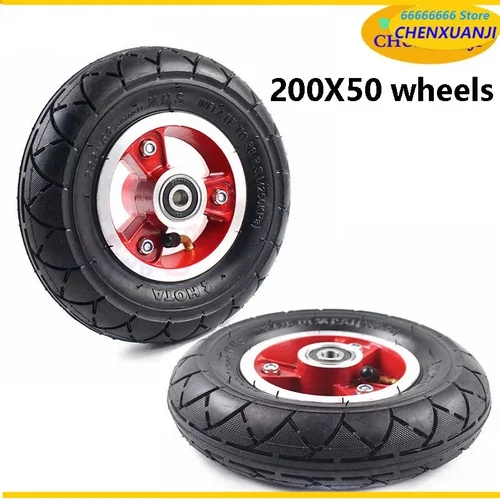 Imagen 2 del producto Rueda de inflado de 8 pulgadas, tubo interior de neumático exterior de 200x50 con cubo de aleación para piezas de patinete eléctrico para adultos KUGOO S1 S3