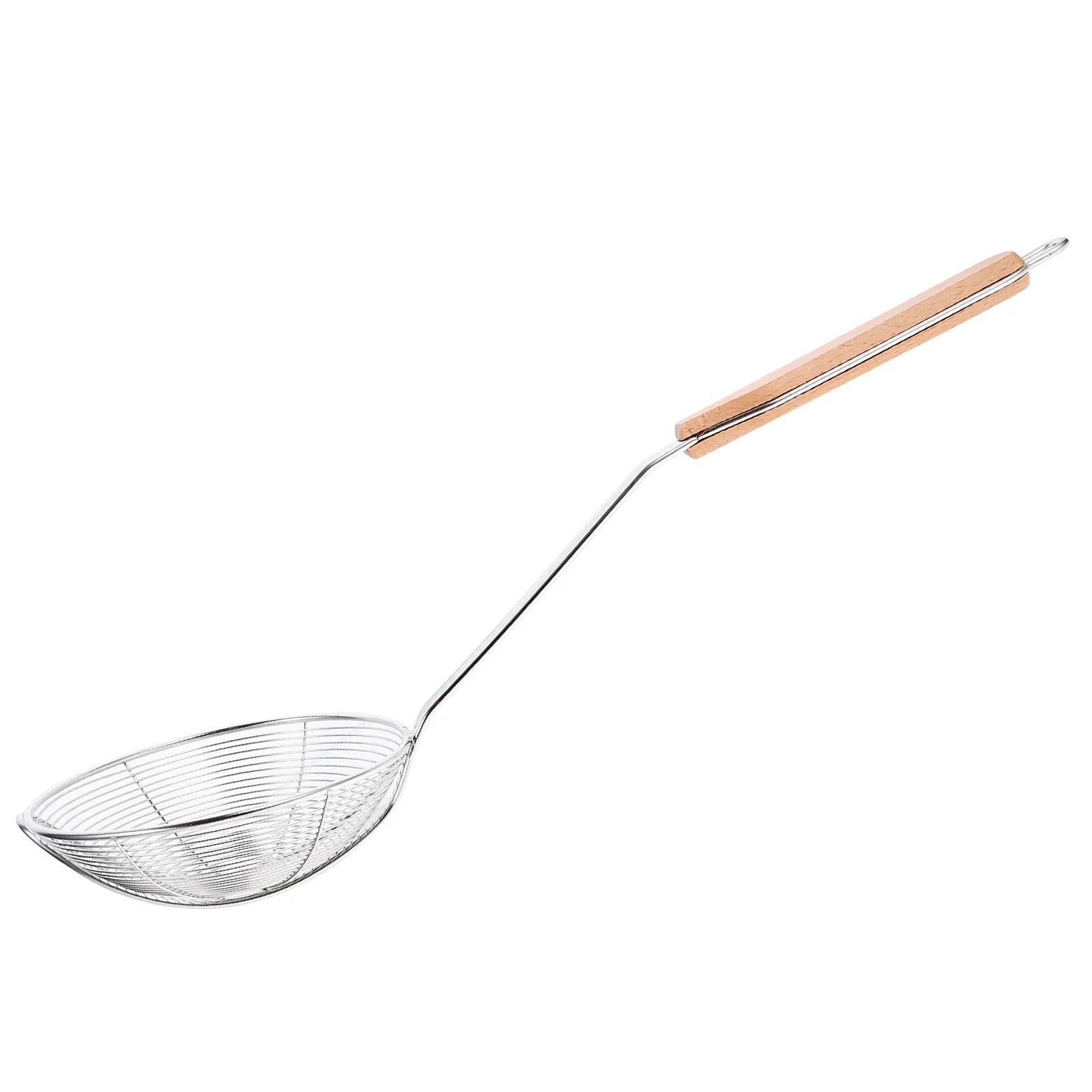 

Wooden H Strainer Skimmer Stainless Steel Kitchen Utensil Long H Spoon Food Oil Skimmer Spoon Water Separation Frying