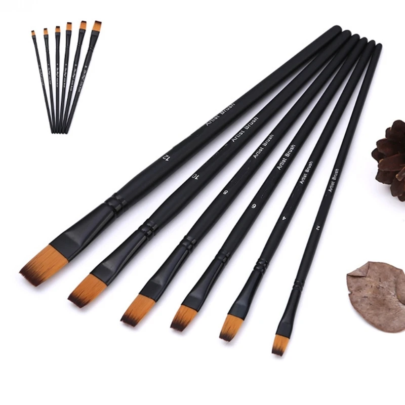 Bộ 6 cọ sơn Bộ cọ lông nylon Bàn chải vẽ tranh màu nước