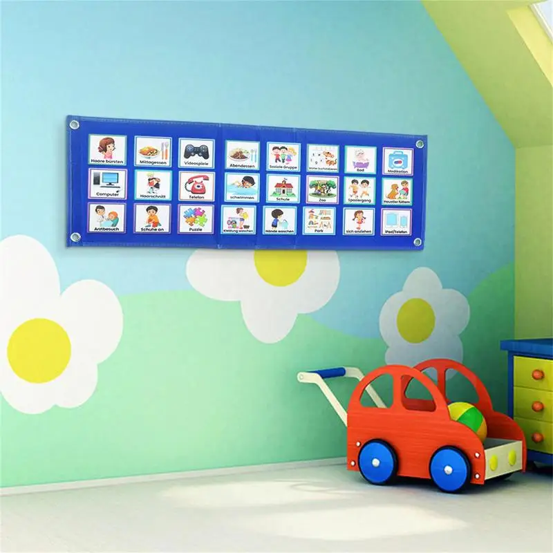 Visual Schedule For Kids Waterproof German Preschool Calendar For Classroom 70 Cards Visual Classroom Learning Calendar