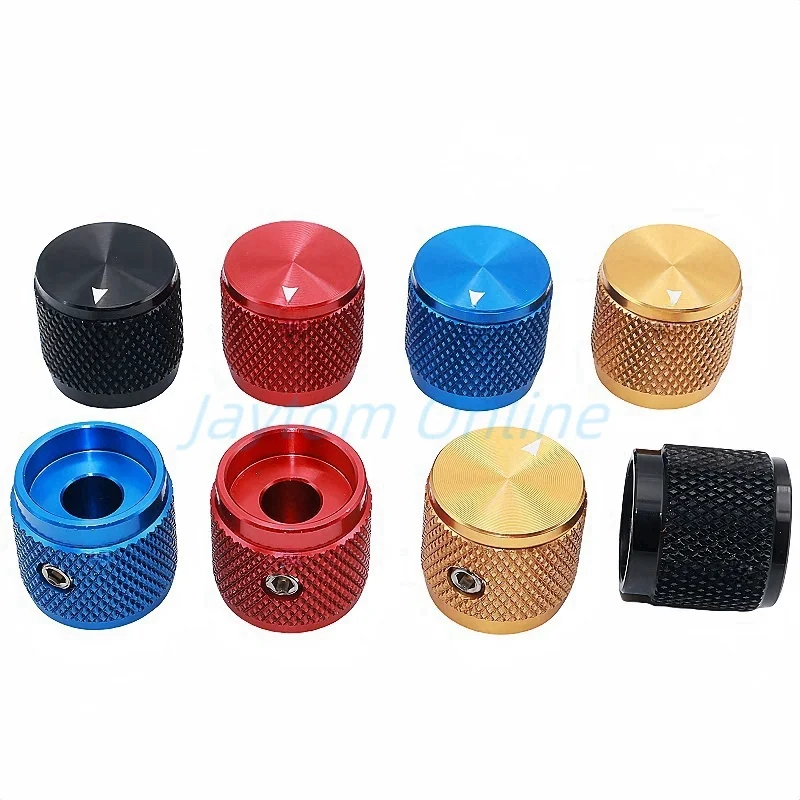 1pc 17x16mm Solid Aluminum Alloy Rotary Switch Caps Potentiometer Audio Amplifier Power Amplifier Knob Round Hole 6mm Screw Type