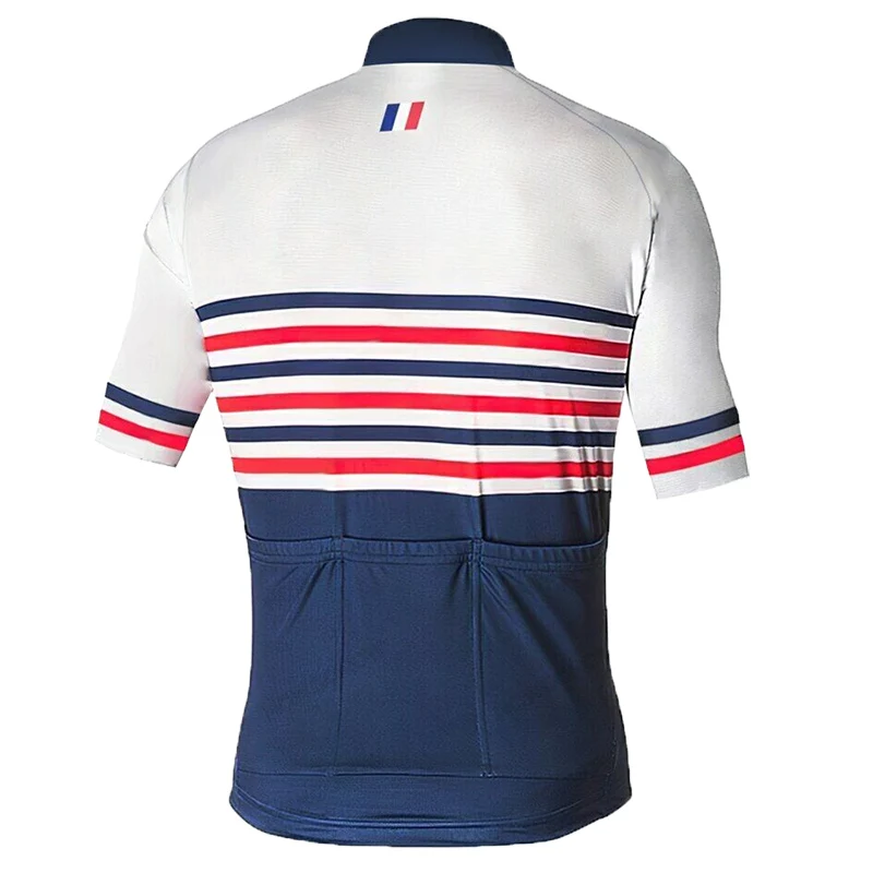 France Short Sleeve Jersey Men Clothing Road Bike Cycling Jacket Downhill Summer Top Bicycle Coat Vintage Wear Sweater Bib Shirt